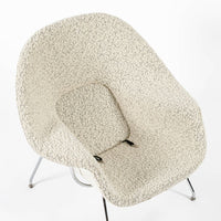 Early Restored Mid Century Ivory Wool Womb Chair by Saarinen for Knoll, Multiples/Custom Avail