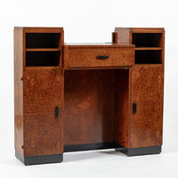 American Art Deco Birdseye Maple Vanity Cabinet or Dressing Table, Circa 1930