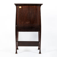 Antique Art Nouveau Scottish Mahogany Floral Secretary Cabinet