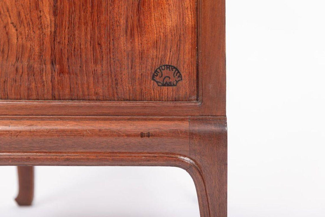 Antique Art Nouveau Inlaid Wooden Cabinet by Majorelle, France, Signed