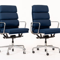 Herman Miller Eames Tall Navy Blue Fabric Desk Chair Soft Pad