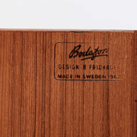 Large Mid Century Swedish Teak Wood Bookshelf Wall Unit by Bodafors