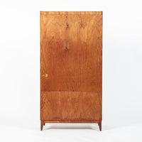 Scandinavian Modern Figured Mahogany Secretary Bookcase Cabinet 1960s