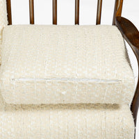 Danish Modern Solid Walnut Spindle Back Sofa in Schumacher Fabric, Circa 1960