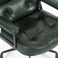 Pair Green Leather Time Life Office Chairs by Eames for Herman Miller 1996