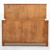 Art Deco Figured Walnut Sideboard Buffet or Bar Cabinet with Vitrine, circa 1930