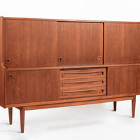 Mid-Century Danish Teak Tall Sideboard or Bar Cabinet by Johannes Andersen