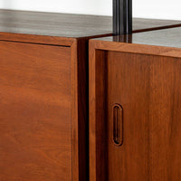 Early Production George Nelson OMNI Three-Bay Modular Walnut Wall Unit by Structural Products, Circa 1961