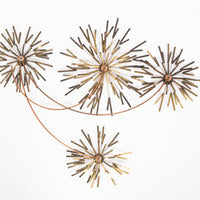 Vintage Mid Century Metal Wall Art Sculpture by Curtis Jere, 1983