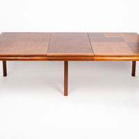 Mid Century Wood & Cork Extendable Dining Table by Edward Wormley