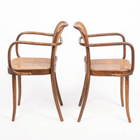 Mid Century Bentwood & Cane Cafe Chairs by Joseph Hoffman for Stendig