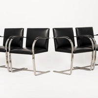 Mid Century Black Brno Chairs by Mies van der Rohe for Knoll Set of 4