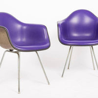 Mid Century Purple DAX Lounge Chairs by Eames for Herman Miller, 1960s
