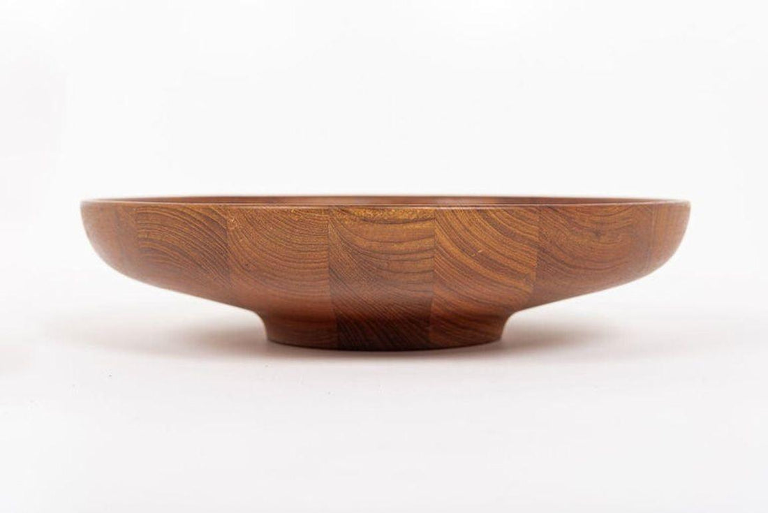 Danish Modern Large Teak Wood Bowl by Henning Koppel for Georg Jensen, 1960s