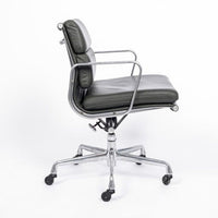 Dark Gray Leather Office Chair by Eames for Herman Miller Aluminum Group