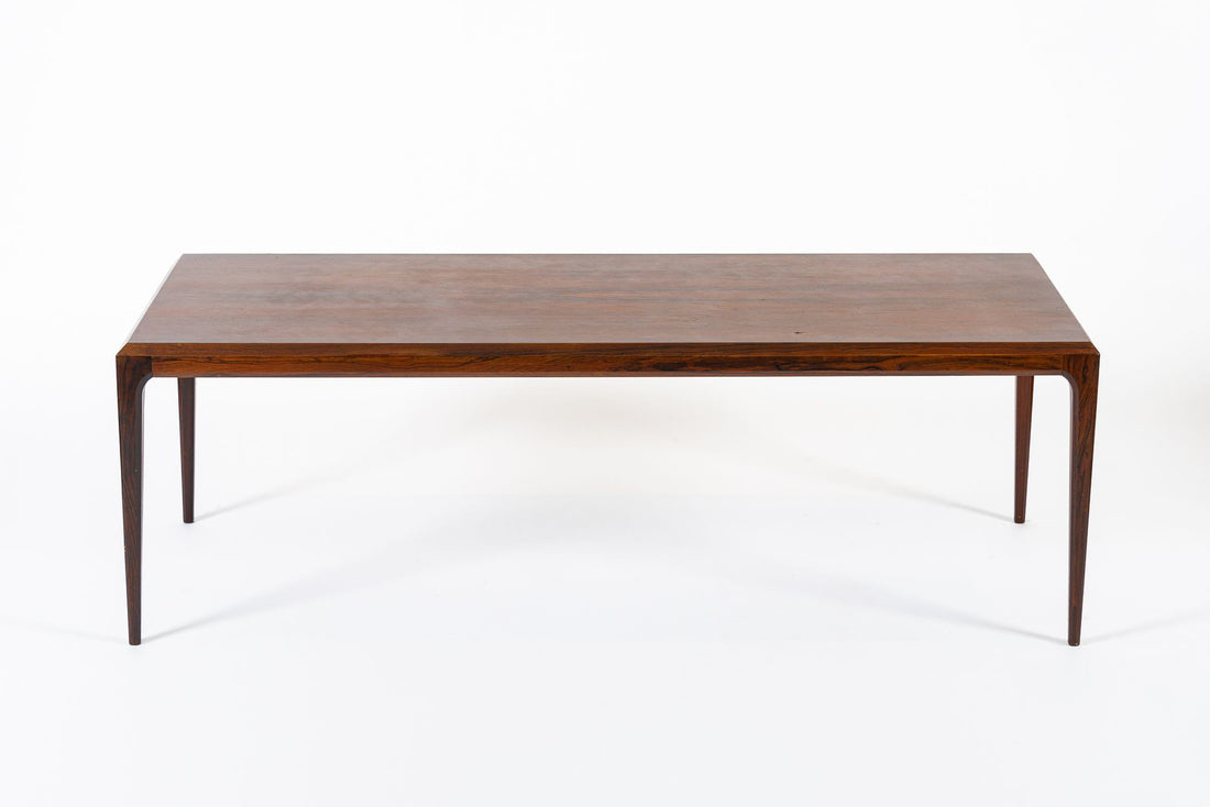 Vintage Danish Modern Long Rosewood Coffee Table by Johannes Andersen 1960s