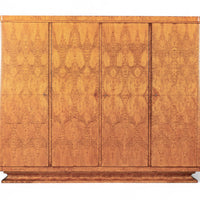 Antique Art Deco Burlwood Elm Armoire Wardrobe Cabinet