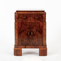 Antique Art Deco Small Wood Side Cabinet or Nightstand 1940s