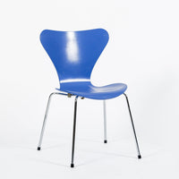 Blue Danish Modern Dining Chair Series 7 by Arne Jacobsen for Fritz Hansen