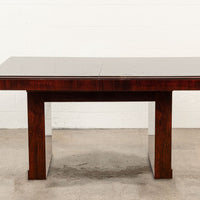 Antique Art Deco Wood Extendable Dining Table, Matching Credenza Available