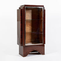 Antique French Art Deco Rosewood and Glass Vitrine Display Cabinet 1930s