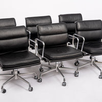 Mid Century Black Leather Office Chairs by Eames for Herman Miller