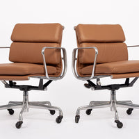 Eames for Herman Miller Brown Leather Desk Chair Pair 2000s