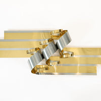 Large Vintage Mid Century Metal Ribbon Wall Art Sculpture by Curtis Jere, 1988