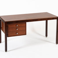Mid Century Danish Wood Writing Desk with File Drawer