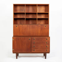 Mid-Century Danish Teak Secretary Desk Bookcase by Peter Løvig Nielsen, 1960s