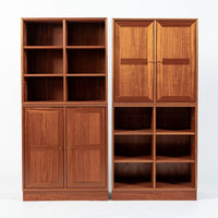 Danish Modern Modular Bookshelf Cabinet System in Teak Wood
