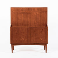 Mid-Century Danish Modern Teak Secretary Desk Cabinet 1960s