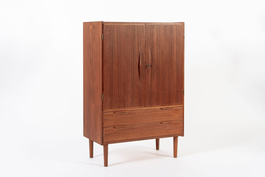 Mid Century Danish Teak Wood Storage or Bar Cabinet