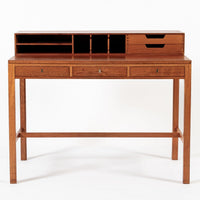 Exceptional Mid Century Danish Teak Writing Desk with Hutch