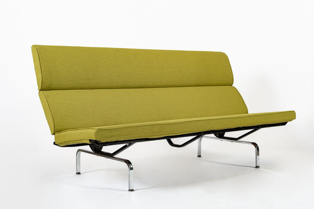 Mid Century Lime Green Sofa Compact by Eames for Herman Miller, 1970s