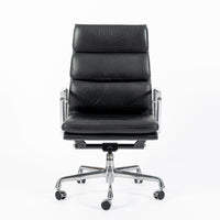 Eames for Herman Miller Tall Black Leather Desk Chair Soft Pad