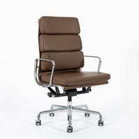 Eames for Herman Miller Tall Brown Leather Desk Chair Soft Pad