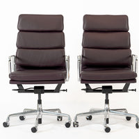 Eames for Herman Miller Tall Dark Purple Desk Chairs Set of 2
