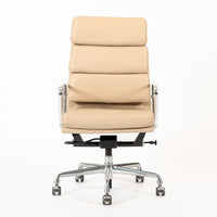 Eames Herman Miller Tall Cream Leather Office Chair Aluminum Group