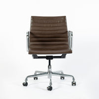 Eames Herman Miller Aluminum Group Thin Pad Brown Leather Office Chair, 2008