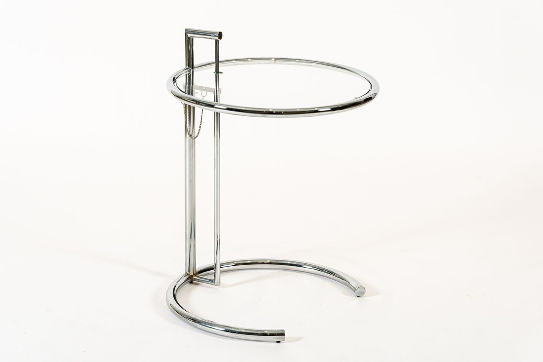 Mid Century Chrome & Glass Side Table by Eileen Gray (attr.)