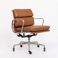 Mid Century Brown Leather Office Chair by Eames for Herman Miller 2000s