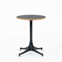 Mid Century George Nelson Pedestal Side Table for Herman Miller Black Laminate