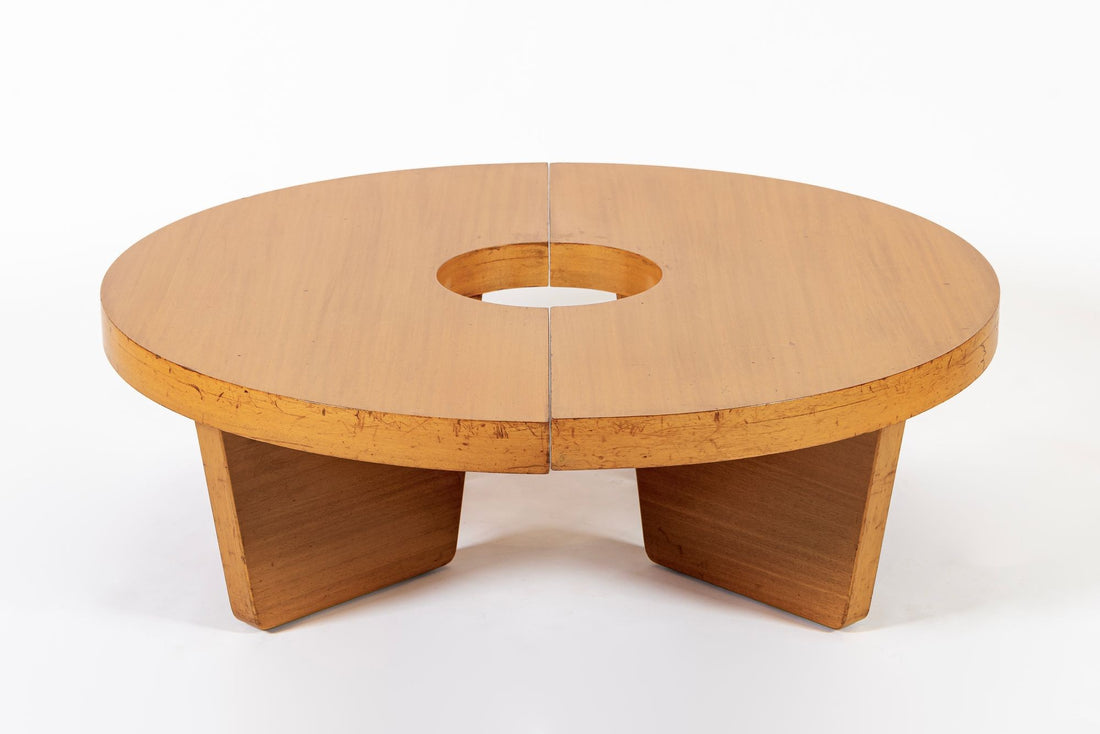 Mid Century Mahogany Wood Nuclear Coffee Table by Harvey Probber