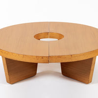 Mid Century Mahogany Wood Nuclear Coffee Table by Harvey Probber