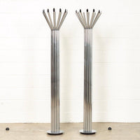 Mid Century Silver Chrome Tubular Floor Lamp