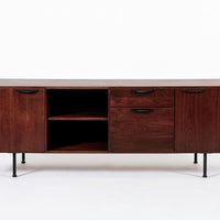Mid Century Walnut Wood File Cabinet Credenza by Jens Risom