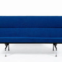 Mid Century Blue Sofa Compact by Eames for Herman Miller 1970s
