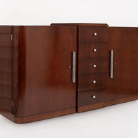 Antique French Art Deco Mahogany Wood Sideboard or Bar Cabinet 1930s