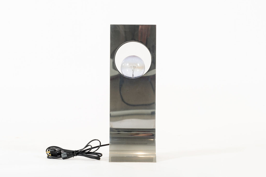 Mid Century Modern Silver Table Lamp by Francois Monnet